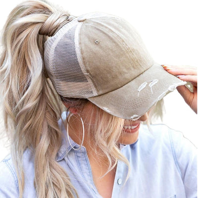 Promindfun Casquette De Baseball Réglable Pour Femme Et Fille, Compatible Avec Queue De Cheval Et Chignon - Motif Camouflage